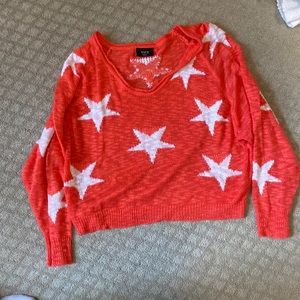Bright orange star sweater/ cover up